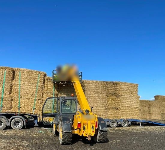 Firefighters respond to medical emergency on stack of bales