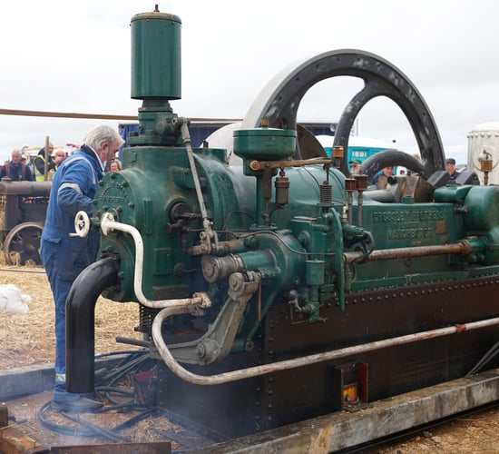 Early Crossley oil engine rescued from feed mill