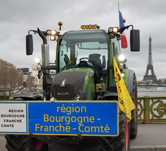 Angry French farmers gather in the heart of Paris to protest