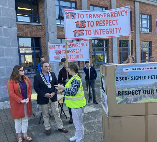 Watch: Over 300 landowners protest against Co. Louth greenway