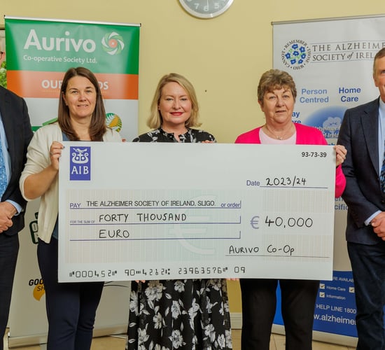 Aurivo raises €40,000 for Alzheimer Society of Ireland