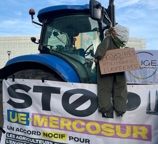 Farmers in Brussels 'demand an end' to EU-Mercosur free trade deal