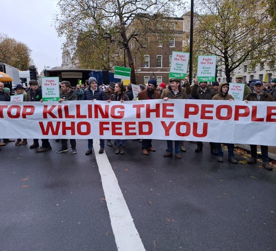 Farmers take part in London protest over tax changes