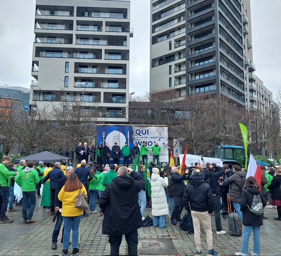 'Flash action' protest underway in Brussels over Mercosur deal