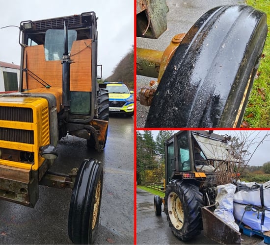 Gardaí stop tractor driver who replaced windscreen with timber