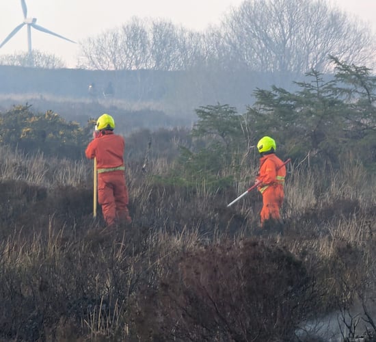 Gorse fire in Cavan assisted by helicopter water drop