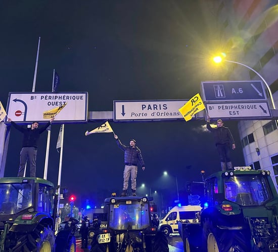 Watch: French farmers stage dawn protest over Mercosur deal and CAP