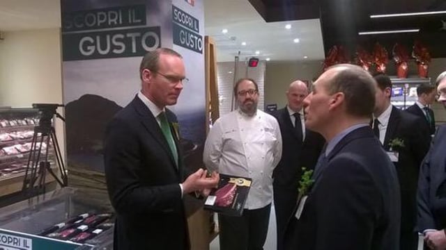 Coveney promotes Irish beef in Italy