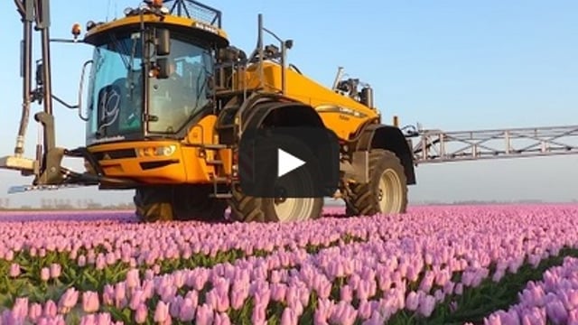 Amazing video captures 36m wide boom spraying tulips