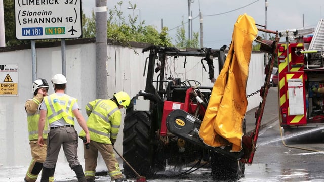 Farmer has lucky escape after tractor bursts into flames