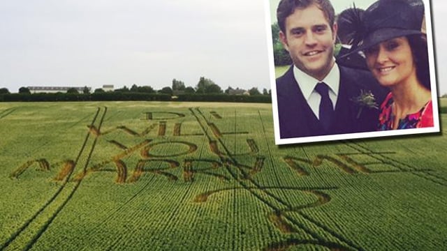 Crop marks for farmer's marriage proposal with a difference