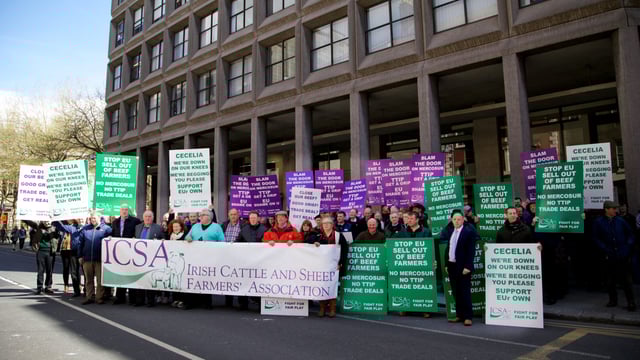 Pics from today's ICSA protest on Mercosur and TTIP