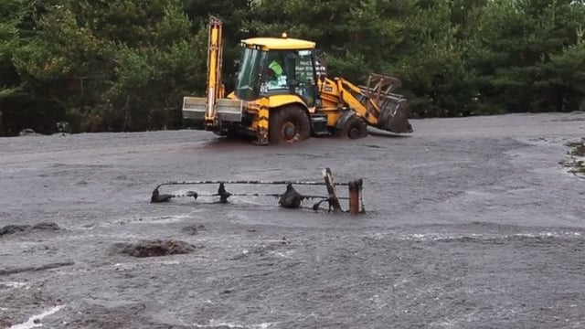 Video: Gates and road submerged in peat after landslide in Galway
