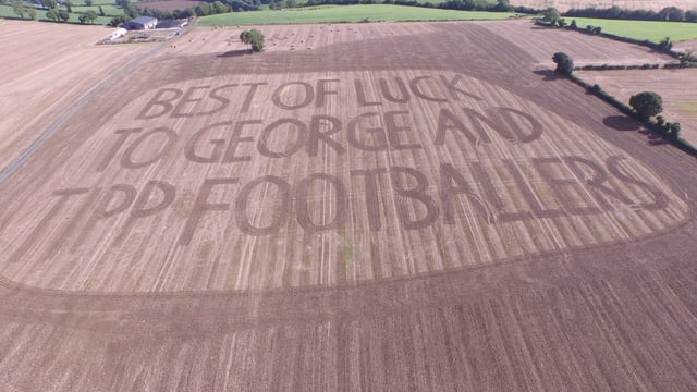 Farmer uses disc harrow to wish the Tipperary footballers the best of luck