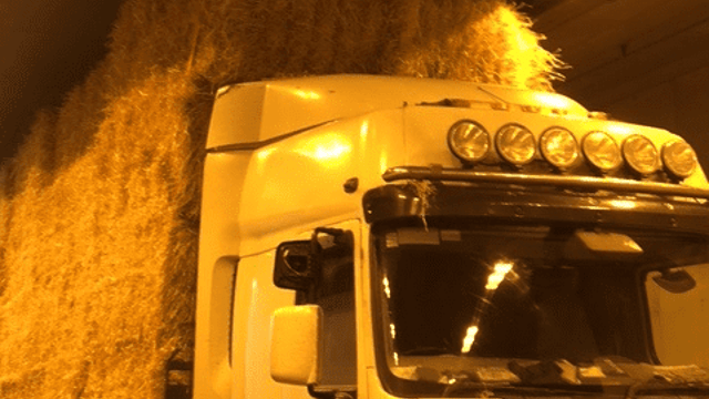 Limerick Tunnel closed after truck carrying bales gets stuck at entrance