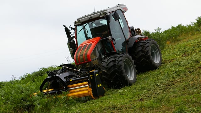 Video: A tractor designed to work at 45 degree angles