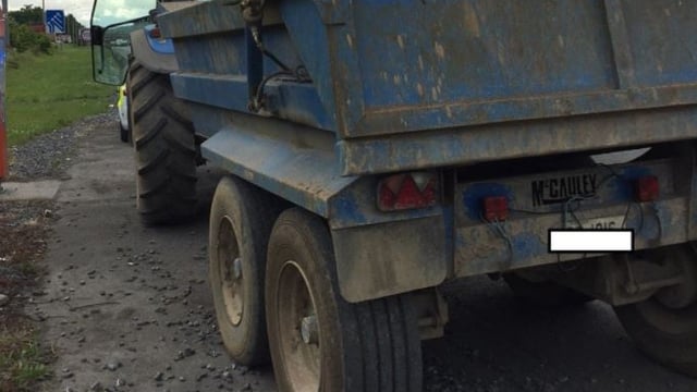 Pics: Tractor driver and owner to be prosecuted for worn trailer tyres