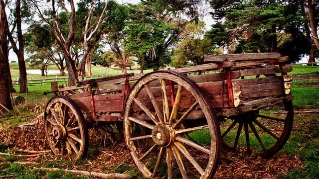 Old farm machinery display set for Durrow Scarecrow Festival