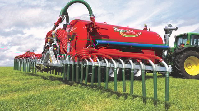 Is dribble bar system the best mechanism for slurry on growing crops?