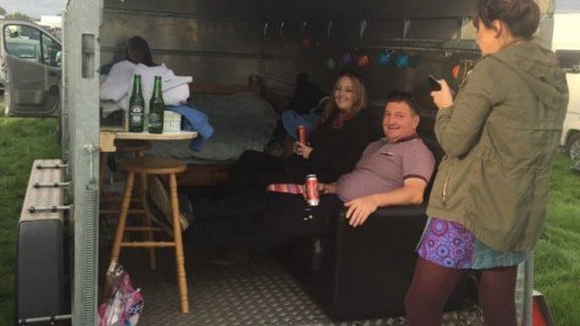 Cattle trailer provided creature comforts at Electric Picnic