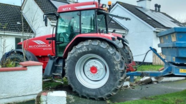 Pics: Tractor ends up in pensioner's garden after crashing through wall