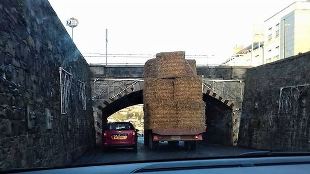 Pics: Tractor driver in near miss at 'The Cut'
