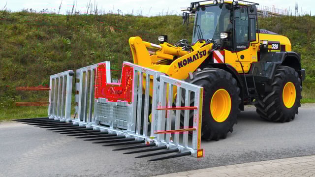 Gearing up for another season: Check out this new folding silage fork...