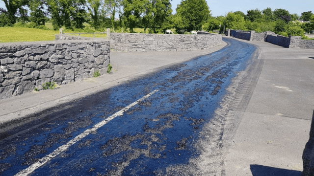 High temperatures give rise to melting roads