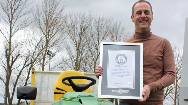 Epic lawn tractor journey is officially a world record