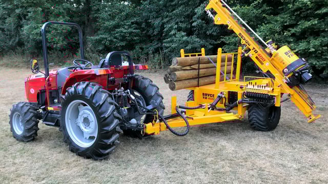 Trailed post driver that makes do with a 'small or elderly tractor'