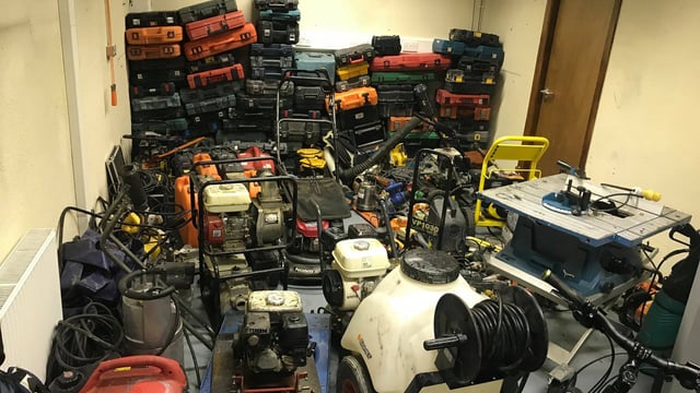 Machinery and tools recovered following Garda raid