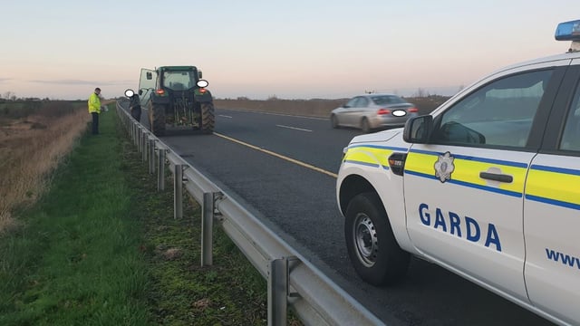 Tractor pulled off motorway for not going fast enough