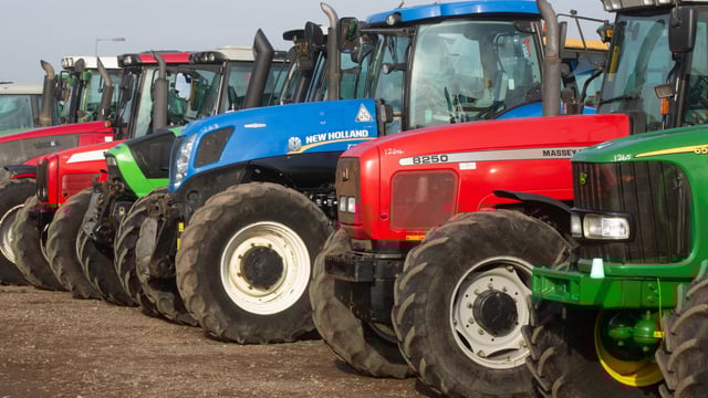 How many second-hand tractors were imported into Ireland last year?