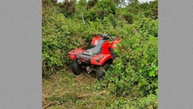 Stolen quad recovered from undergrowth hollow