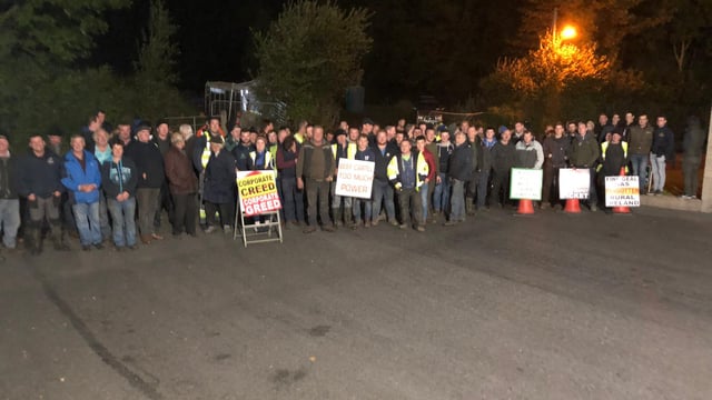 Crowds attend Clones picket while protest resumes in Slane