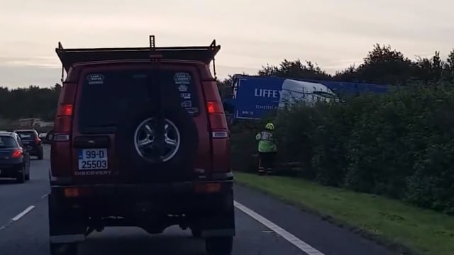 Liffey Mills lorry jack-knifes on motorway