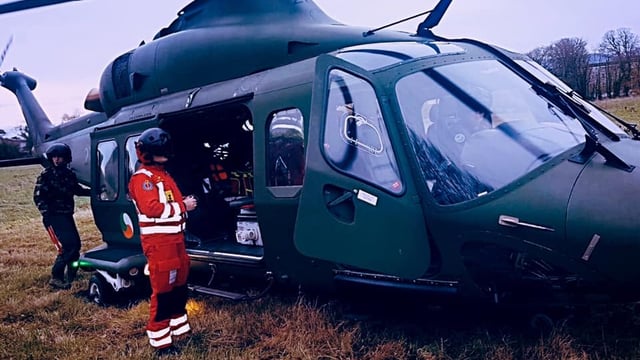 Air corps ambulance deployed to 2 farm accidents
