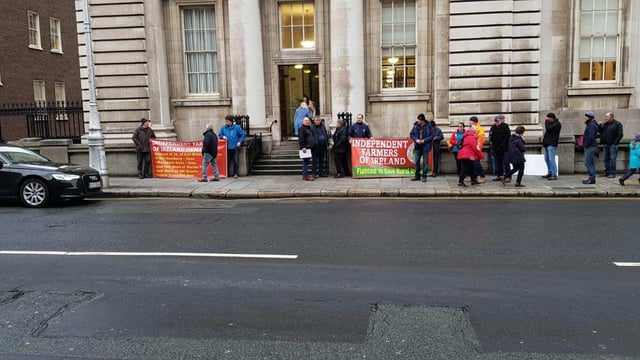 IFOI protesters call for VAT change outside department offices in Dublin