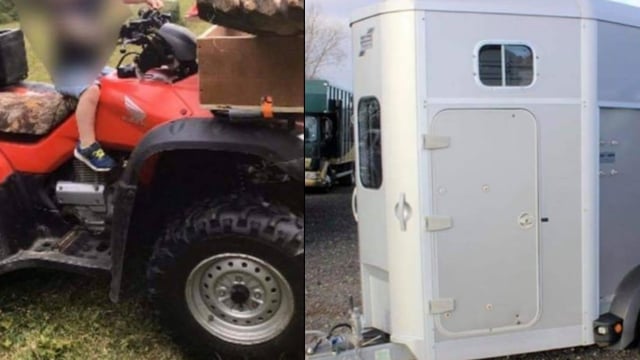 Gardaí investigate theft of trailer and quad from yard