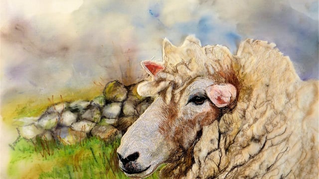 Textile artist showcases 'shear' brilliant sheep portraits