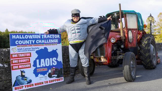 Batman takes to his Massey Ferguson for fundraiser