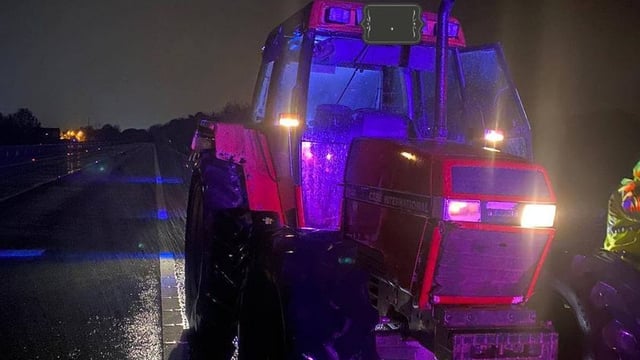 Tractor driver arrested for driving on motorway...in wrong direction
