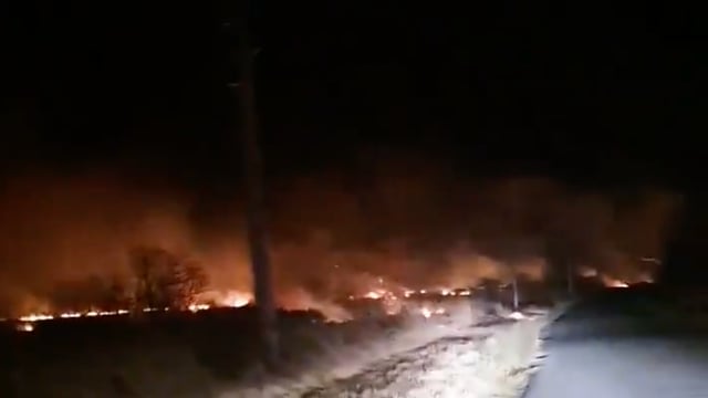 Emergency services attend bog fire near Strokestown