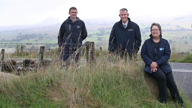 Minister Poots visits conservation project in Antrim hills