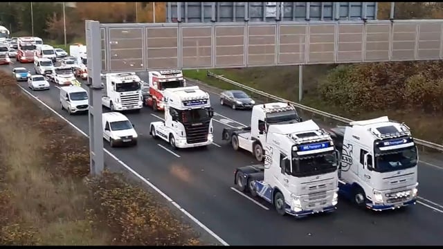 Video: Convoy disrupts traffic into Dublin in protest over fuel prices