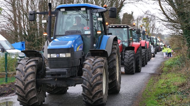 Huge support for Conor as more than 100 support tractor run