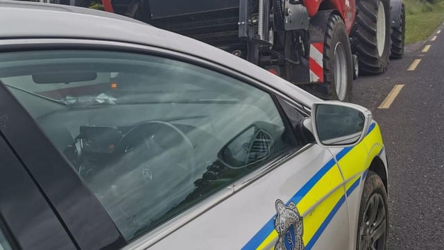 Gardaí urge farmers to be careful on roads as tractor driver stopped for mobile phone use