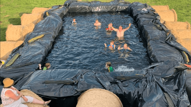 Carnaross farmer builds 40ft swimming pool with silage cover