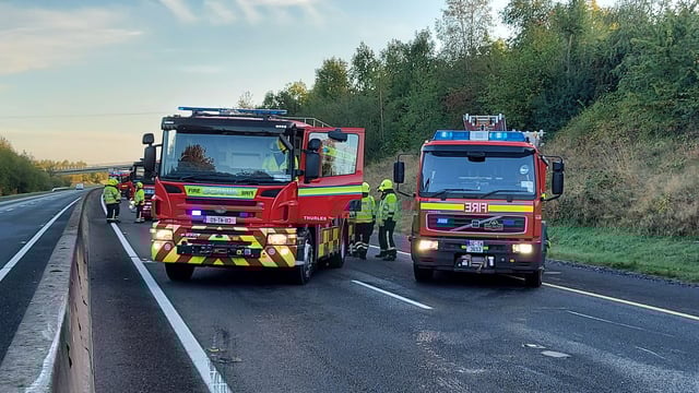 Tractor involved in 5-vehicle collision on M8