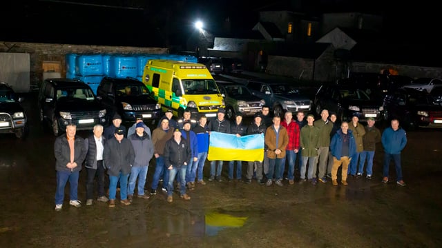 Irish farm families donate jeeps and generators to Ukraine